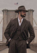 Emile Merino Wool Jacket - Brown Micro Houndstooth