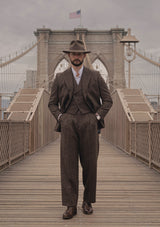 Emile Merino Wool Jacket - Brown Micro Houndstooth