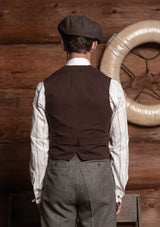 Emile Wool Flannel Double Breasted Waistcoat - Arctic Stone