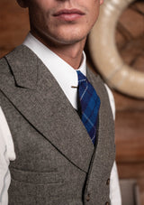 Emile Wool Flannel Double Breasted Waistcoat - Arctic Stone
