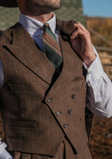 Emile Double Breasted Waistcoat - Saddleback Brown