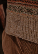 Hornton V-Neck Lambswool Fair Isle - Amber Pines