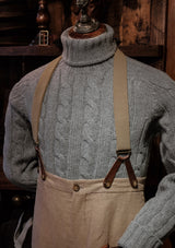 Anderson Cable Knit Super-soft Lambswool Sweater - Flannel Grey