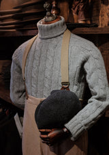 Anderson Cable Knit Super-soft Lambswool Sweater - Flannel Grey
