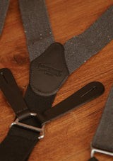 Button Braces w/ Silver Fittings - Black Grain