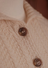 Frances Ladies Lambswool Cardigan - Cream