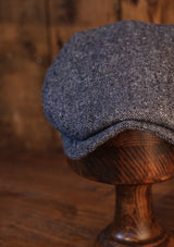 Geary Flat Cap - Pale Blue Donegal Tweed