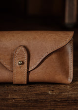 Saddle Leather Glasses Case - Tan