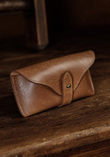 Saddle Leather Glasses Case - Tan