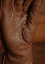 Deerskin Leather Gloves - Havana Tan