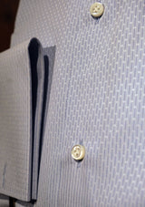 Grandad Collar Cotton Shirt - Light Blue