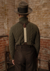 Anderson Cable Knit Super-soft Lambswool Sweater - Loden Green