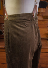 Corduroy Fishtail Trousers - Dark Green