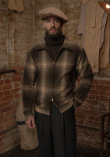 Midtown Pure Wool Cropped w/ 1940s Talon Zipper Jacket - Green Plaid