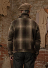 Midtown Pure Wool Cropped w/ 1940s Talon Zipper Jacket - Green Plaid