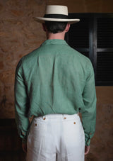 Long Sleeve Linen Board Shirt - Green