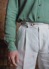 Gene Pure Linen Shorts - White