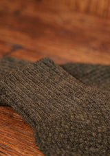 Knitted Lambswool Gloves - Pine Shadow