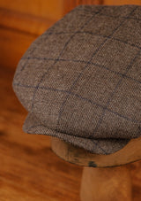 Regency 50 Pence Flat Cap - Brown & Navy Windowpane