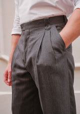Gene Trouser - Graphite Herringbone