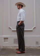 Gene Trouser - Graphite Herringbone