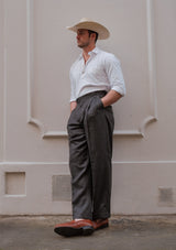 Gene Trouser - Graphite Herringbone