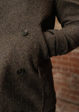 Storm-Collar Pure Wool Pea Coat - Ashmore Flint