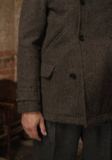 Storm-Collar Pure Wool Pea Coat - Ashmore Flint