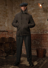 Storm-Collar Pure Wool Pea Coat - Ashmore Flint