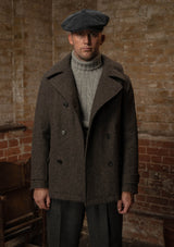 Storm-Collar Pure Wool Pea Coat - Ashmore Flint