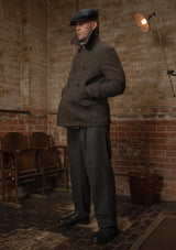 Storm-Collar Pure Wool Pea Coat - Ashmore Flint