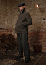 Storm-Collar Pure Wool Pea Coat - Ashmore Flint