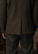 Storm-Collar Pure Wool Pea Coat - Ashmore Flint