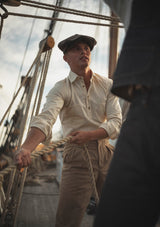 Denim Half Button Long Sleeve Workwear Shirt - Salted Sail