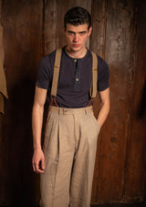 Short Sleeve Henley - Navy