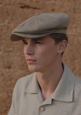 Fulton Baker Boy - (Mid-Width) Sand Herringbone Pure Silk