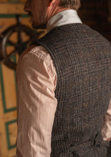 Brockman Harris Tweed Waistcoat - Dark Cedar