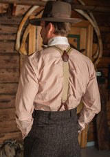 Club Collar Japanese Cotton Shirt - Redwood Stripe