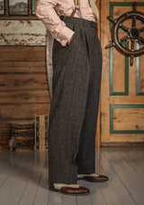 Brockman Harris Tweed Clark Trouser - Dark Cedar
