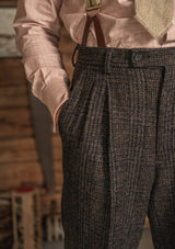 Brockman Harris Tweed Clark Trouser - Dark Cedar