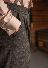Brockman Harris Tweed Clark Trouser - Dark Cedar