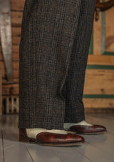 Brockman Harris Tweed Clark Trouser - Dark Cedar