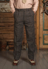 Brockman Harris Tweed Classic Trouser - Dark Cedar