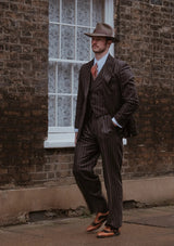 The Munro Suit - Dark Taupe with Vintage Grey Stripe