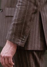 The Munro Suit - Dark Taupe with Vintage Grey Stripe