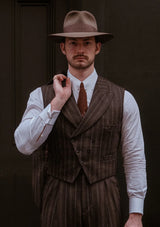 The Munro Suit - Dark Taupe with Vintage Grey Stripe