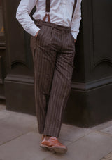 The Munro Suit - Dark Taupe with Vintage Grey Stripe