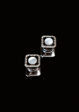 Original 1920's Art Deco Snap Cufflinks With Mother Of Pearl Detailing