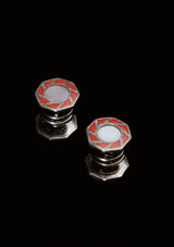 Original 1920's Red Pinwheel Kum-A-Part Snap Cufflinks