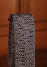 Silk Knitted Tie - Slate Grey